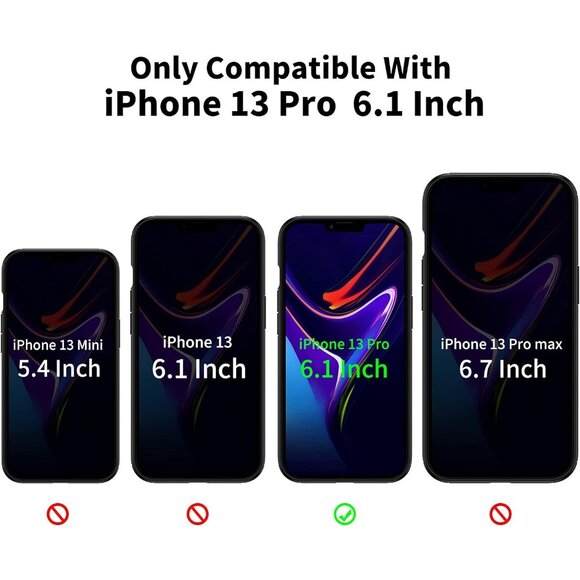 Shockproof Case for iPhone 13 Pro 6.1" – Military Grade Clear PC Black - Picture 2 of 6